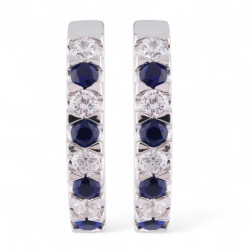 Jennifer blauwe saffier creolen in 18K goud met diamanten