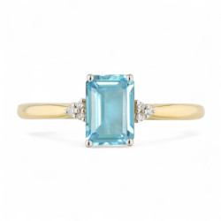 Bague Topaze Bleue et...