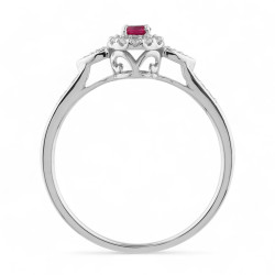 Anillo Rubí Redondo Zahra – Oro de 18K y Diamantes Naturales