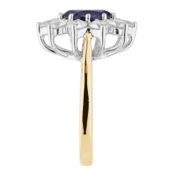 Anillo Zafiro Azul Mélanie – Oro de 18K y Diamantes Naturales