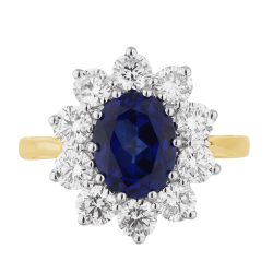 Melanie Blue Sapphire Ring – 18K Gold and Natural Diamonds
