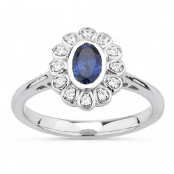 Anillo Zafiro Azul Katia – Oro de 18K y Diamantes Naturales