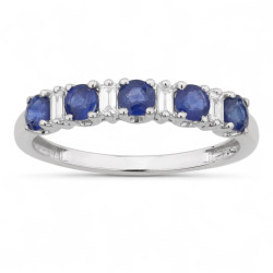 Anillo Zafiro Azul Lili – Oro de 18K y Diamantes Naturales