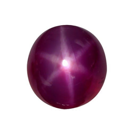 Rubis étoilé Synthétique Verneuil - 12 Carats, 16x12 Mm, Rond - Créé En Laboratoire, Neuf Sans Boîte