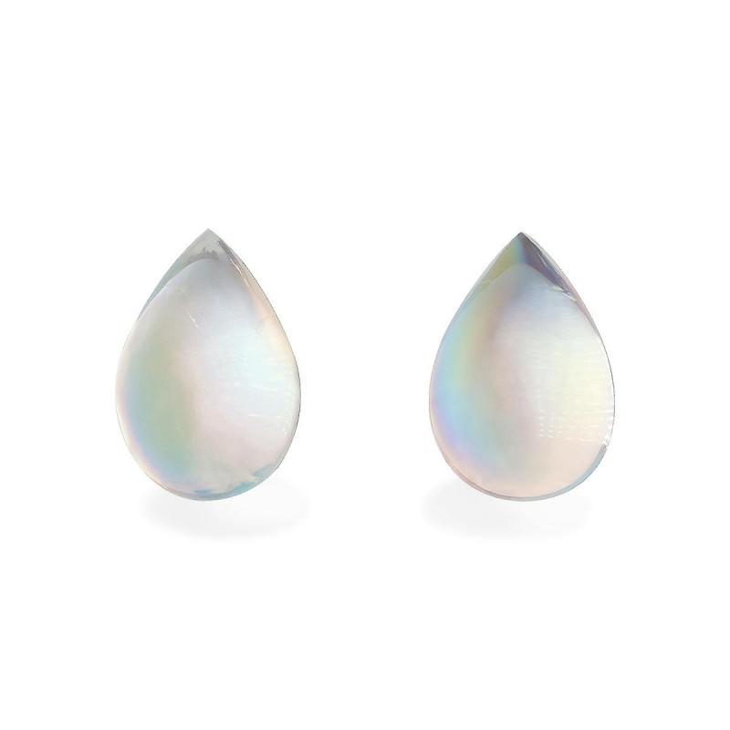 Pear-cut rainbow moonstone White 14.05 carats