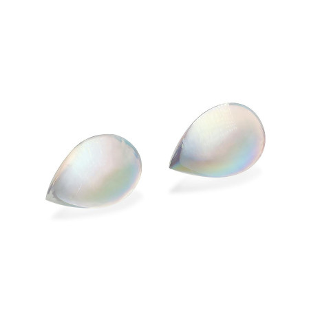 Pear-cut rainbow moonstone White 14.05 carats