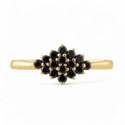 Bague Diamants Naturels Noirs Janice en Or 18K