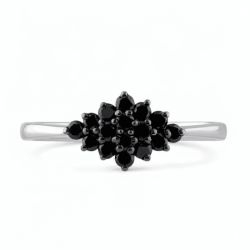 Bague Diamants Naturels Noirs Janice en Or 18K