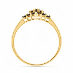 Bague Diamants Naturels Noirs Janice en Or 18K