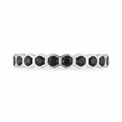 Bague Diamants Naturels Noirs Jana en Or 18K