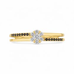 Bague Diamants Naturels Noirs Jamilla en Or 18K