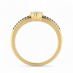 Bague Diamants Naturels Noirs Jamilla en Or 18K