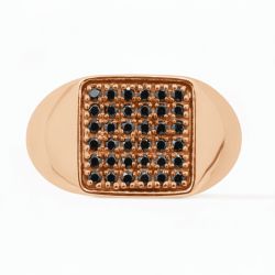 Bague Diamants Naturels Noirs Isadora Princesse en Or 18K