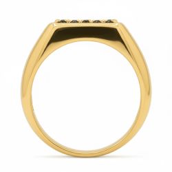 Bague Diamants Naturels Noirs Isadora Princesse en Or 18K