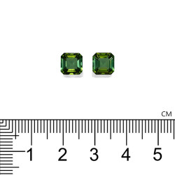 SQUARE-cut Green Tourmaline Forest Green 3.28 carats