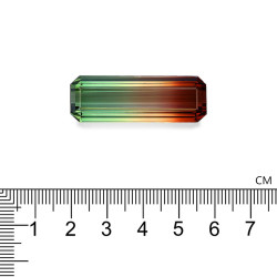 bi colour tourmaline lengte RECHTECKIG  52.90 karaten