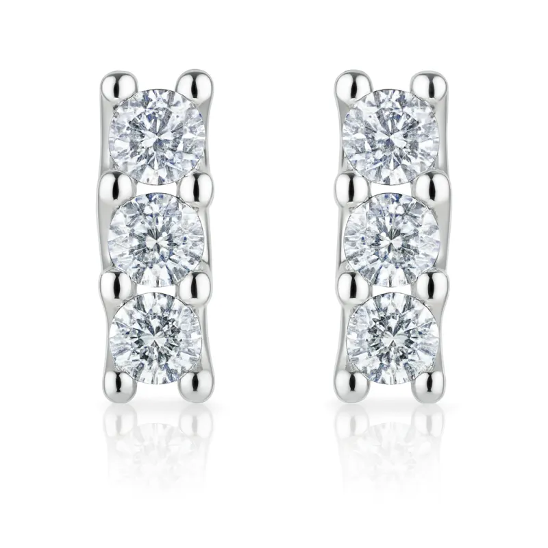 Appoline Diamond Stud Earrings | 18K Gold & Natural Diamonds