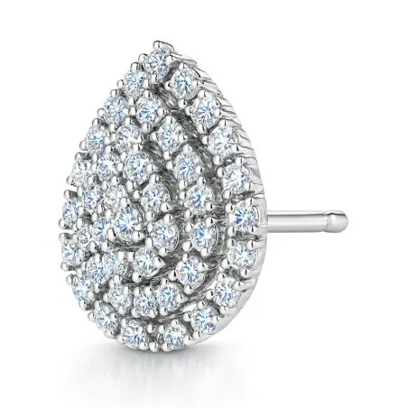 Boucles D'Oreilles Antiques Or Rose 18k Diamants Taille Ancienne - Vers 1900