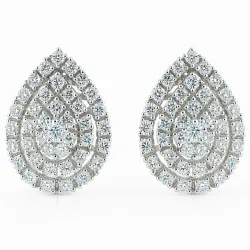 Roxane Pear Diamond Stud Earrings | 18K Gold & Diamonds