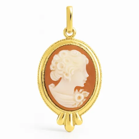 Anhänger Blumenprofil Geschnitztes Cameo