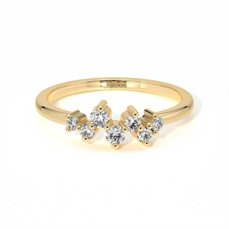 Demi-Alliance Diamants Louvre Or jaune