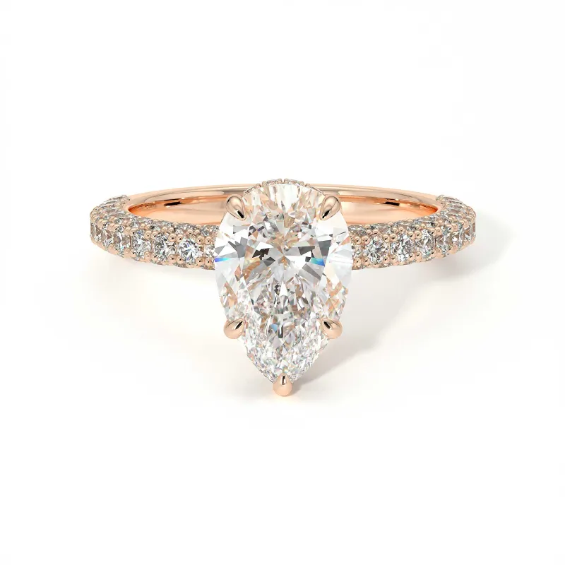 Verlovingsring Diamant Pamina II Peer Halo Verborgen | Celinni Parijs