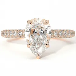 Verlobungsring Diamant Pamina II Birne Halo Versteckt | Celinni Paris
