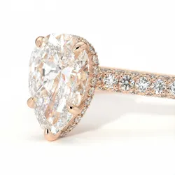Verlobungsring Diamant Pamina II Birne Halo Versteckt | Celinni Paris