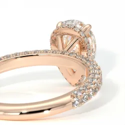 Anillo de Compromiso Diamante Pamina II Perla Halo Oculto | Celinni Paris