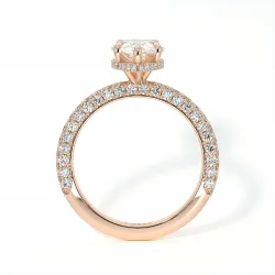 Bague de Fiançailles Diamant Pamina II Poire Halo Caché | Celinni Paris