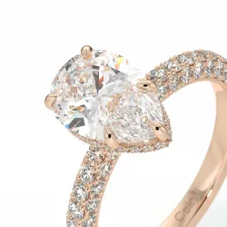 Verlovingsring Diamant Pamina II Peer Halo Verborgen | Celinni Parijs