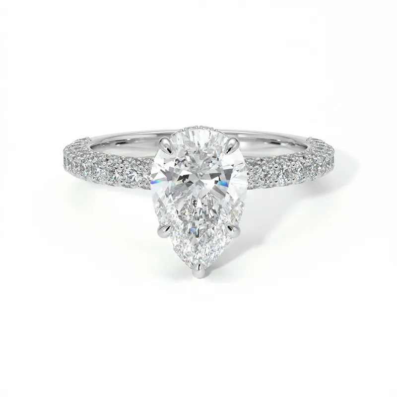 Verlovingsring Diamant Pamina II Peer Halo Verborgen | Celinni Parijs