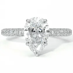 Anillo de Compromiso Diamante Pamina II Perla Halo Oculto | Celinni Paris