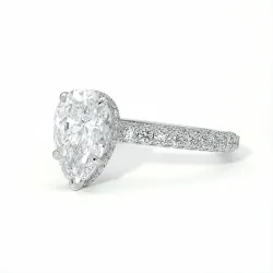 Bague de Fiançailles Diamant Pamina II Poire Halo Caché | Celinni Paris