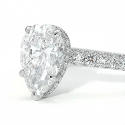 Verlovingsring Diamant Pamina II Peer Halo Verborgen | Celinni Parijs