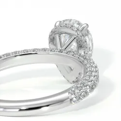 Verlobungsring Diamant Pamina II Birne Halo Versteckt | Celinni Paris