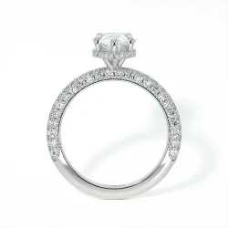 Anillo de Compromiso Diamante Pamina II Perla Halo Oculto | Celinni Paris