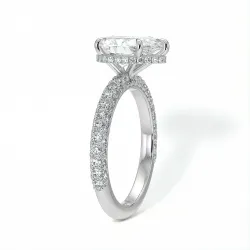 Verlobungsring Diamant Pamina II Birne Halo Versteckt | Celinni Paris