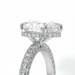 Verlobungsring Diamant Pamina II Birne Halo Versteckt | Celinni Paris