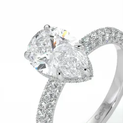 Verlovingsring Diamant Pamina II Peer Halo Verborgen | Celinni Parijs