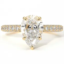 Anillo de Compromiso Diamante Pamina II Perla Halo Oculto | Celinni Paris