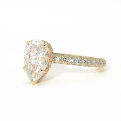 Anillo de Compromiso Diamante Pamina II Perla Halo Oculto | Celinni Paris