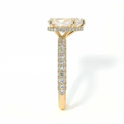 Anillo de Compromiso Diamante Pamina II Perla Halo Oculto | Celinni Paris