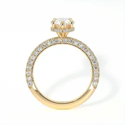 Anillo de Compromiso Diamante Pamina II Perla Halo Oculto | Celinni Paris