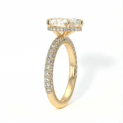 Anillo de Compromiso Diamante Pamina II Perla Halo Oculto | Celinni Paris