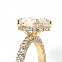 Pamina II Pear Halo Hidden Diamond Engagement Ring | Celinni Paris