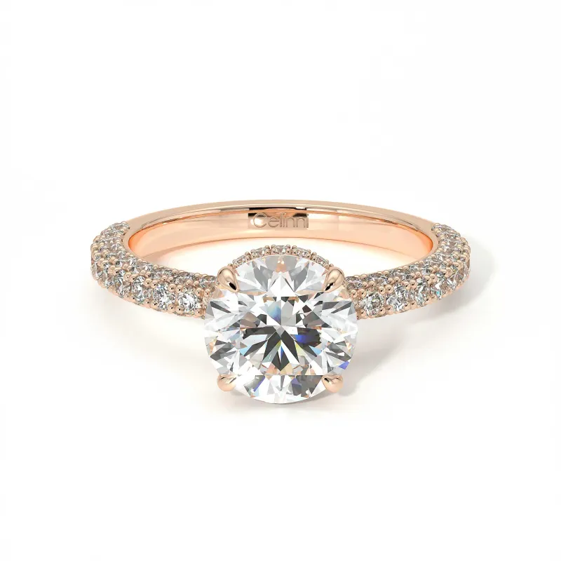 Anillo de Compromiso Diamante Pamina II Halo Oculto | Celinni Paris