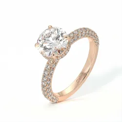 Verlobungsring Diamant Pamina II Versteckter Halo | Celinni Paris