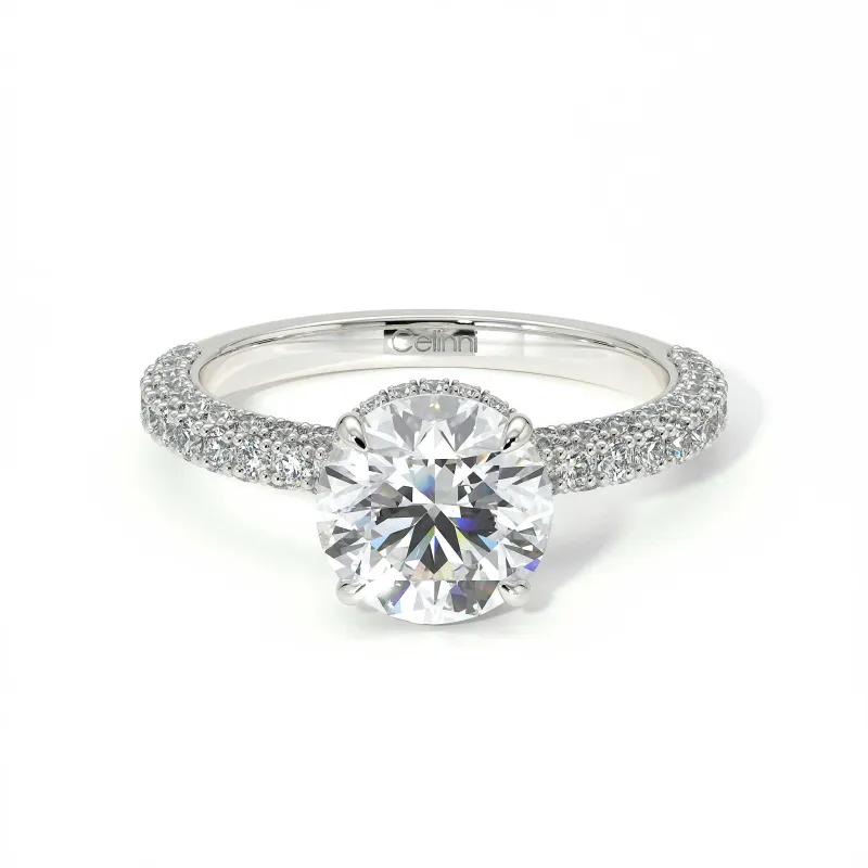 Verlobungsring Diamant Pamina II Versteckter Halo | Celinni Paris