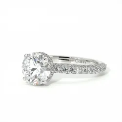 Pamina II Hidden Halo Diamond Engagement Ring | Celinni Paris